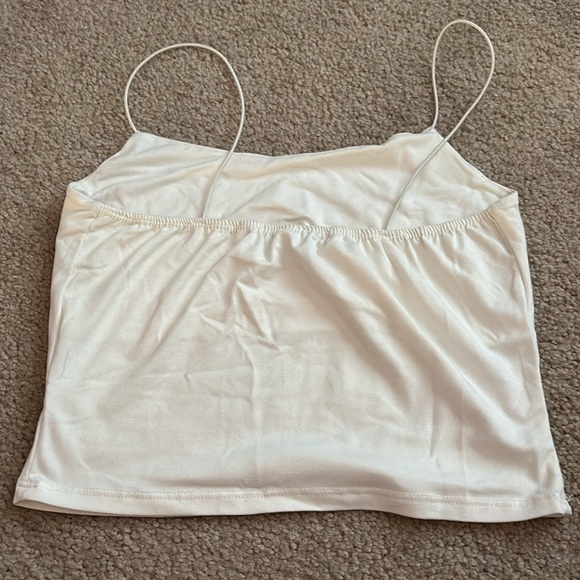 Gaze White Fitted Crop Camisole size small - Picture 2 of 6